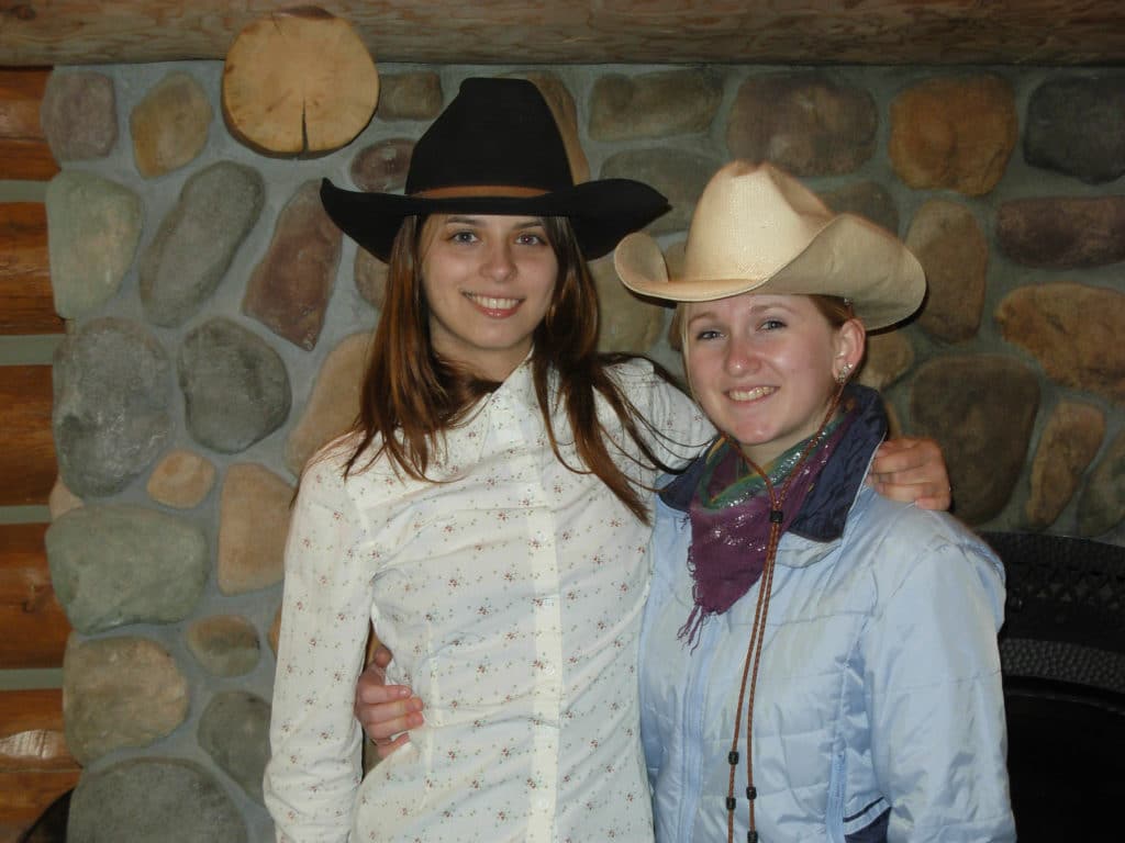 Cowgirls At A Montana Dude Ranch Covered Wagon Ranch