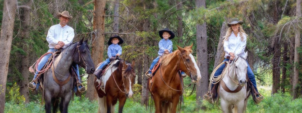 Puckett family on horseback