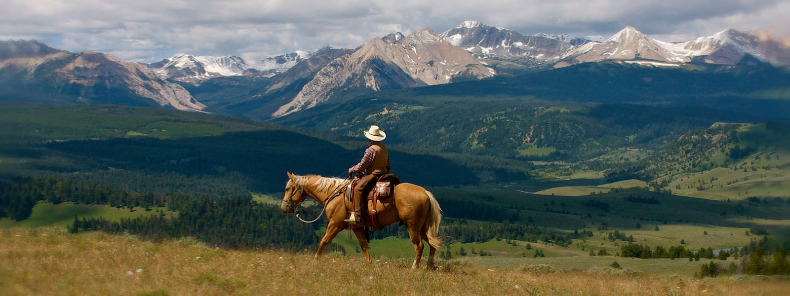 Rider looking at mountain vista