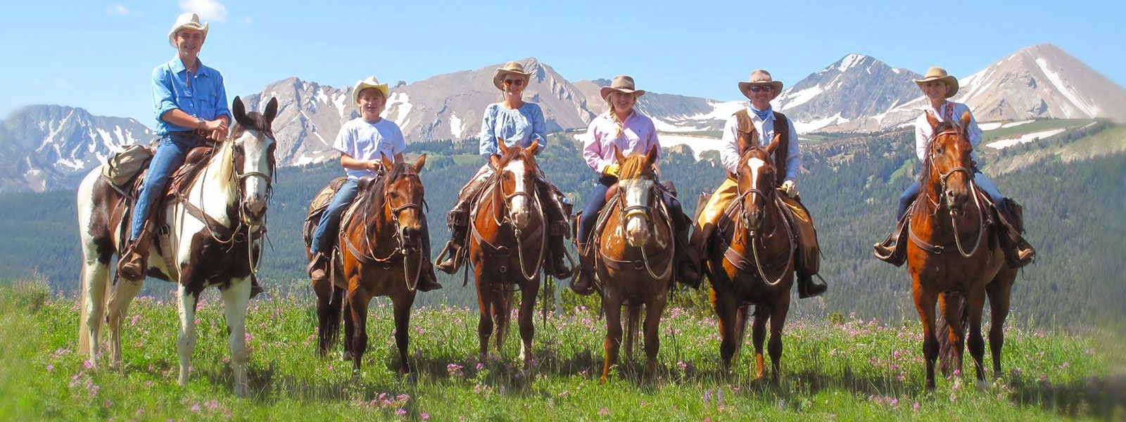 group horseback riding in Montana