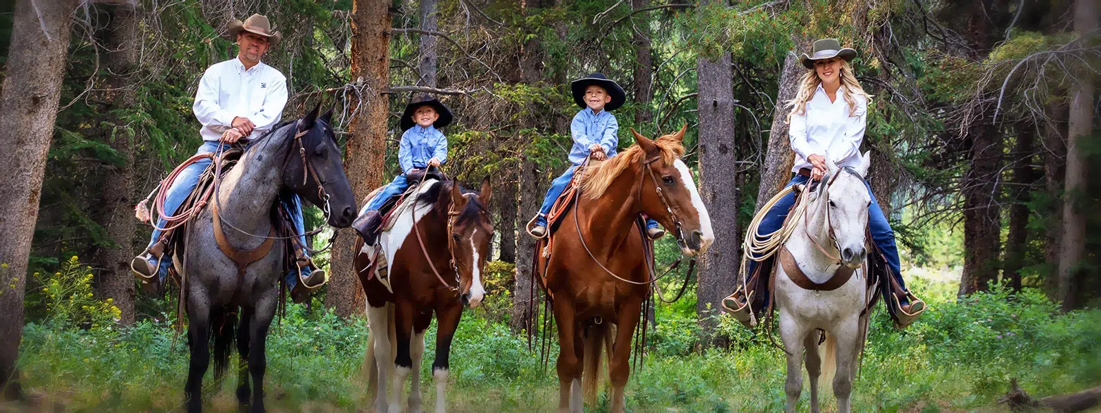 Family on horseback